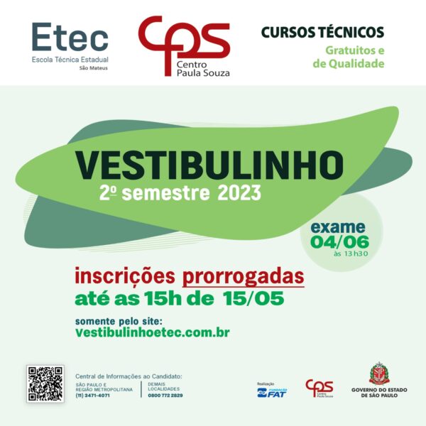 Abertas as inscrições do Vestibulinho 2023 da Etecs (SP) - Brasil